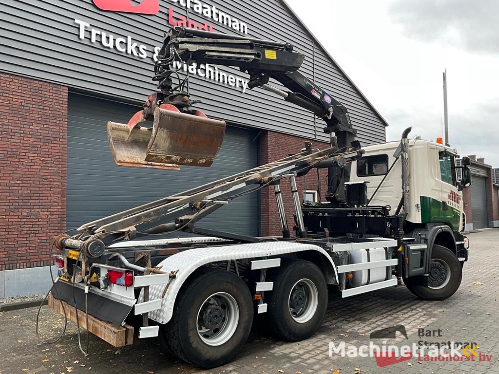 Scania G360 6x6 Euro 5 Opticruiser met kabelcontainersysteem en HMF 2020 K2 Radiografishe kraan OT5294