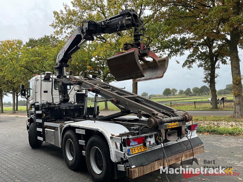 Scania G360 6x6 Euro 5 Opticruiser met kabelcontainersysteem en HMF 2020 K2 Radiografishe kraan OT5294