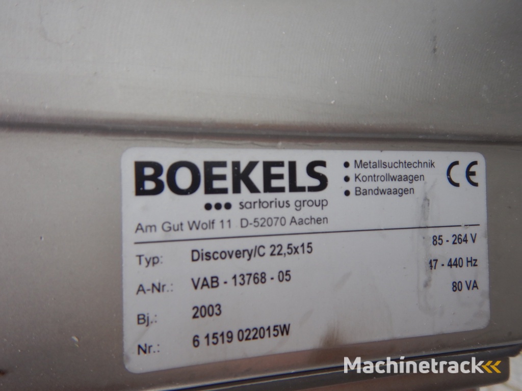 Transportband gebruikt met metaal detector 15 cm