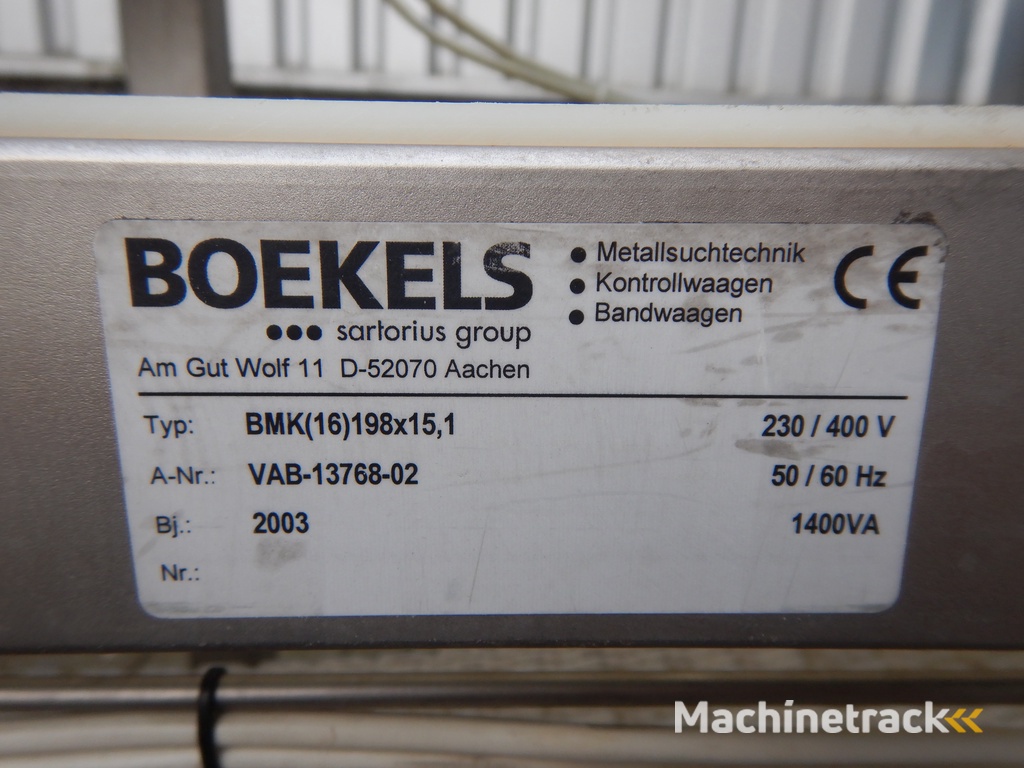 Transportband gebruikt met metaal detector 15 cm