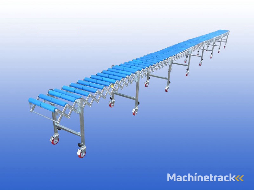 Harmonica rollenbaan met kunststof rollen (min. 4,0 m - max. 9,3 m) breedte 40 cm