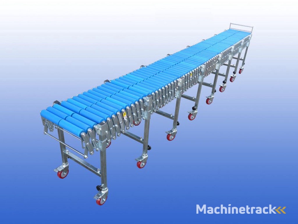 Harmonica rollenbaan met kunststof rollen (min. 4,0 m - max. 9,3 m) breedte 40 cm