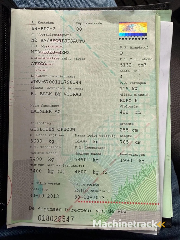 Mercedes-Benz Atego 816 EURO VI