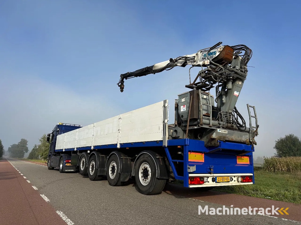 Kennis 4 as Steenoplegger stenentrailer + Kennis kraan R 14tm