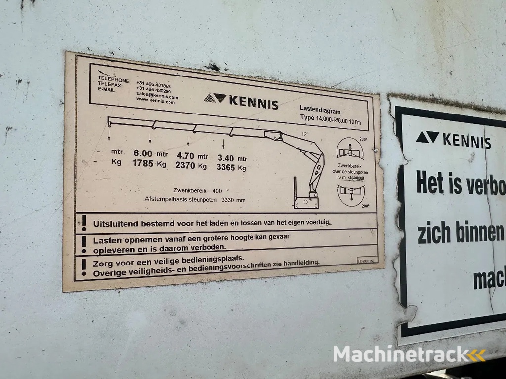 Kennis 4 as Steenoplegger stenentrailer + Kennis kraan R 14tm