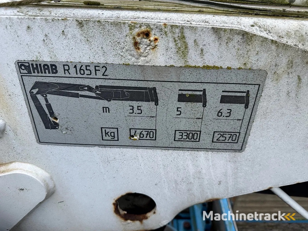 Vogelzang Stenentrailer Steenoplegger + Hiab kraan R 165-F2 met Steunpoten