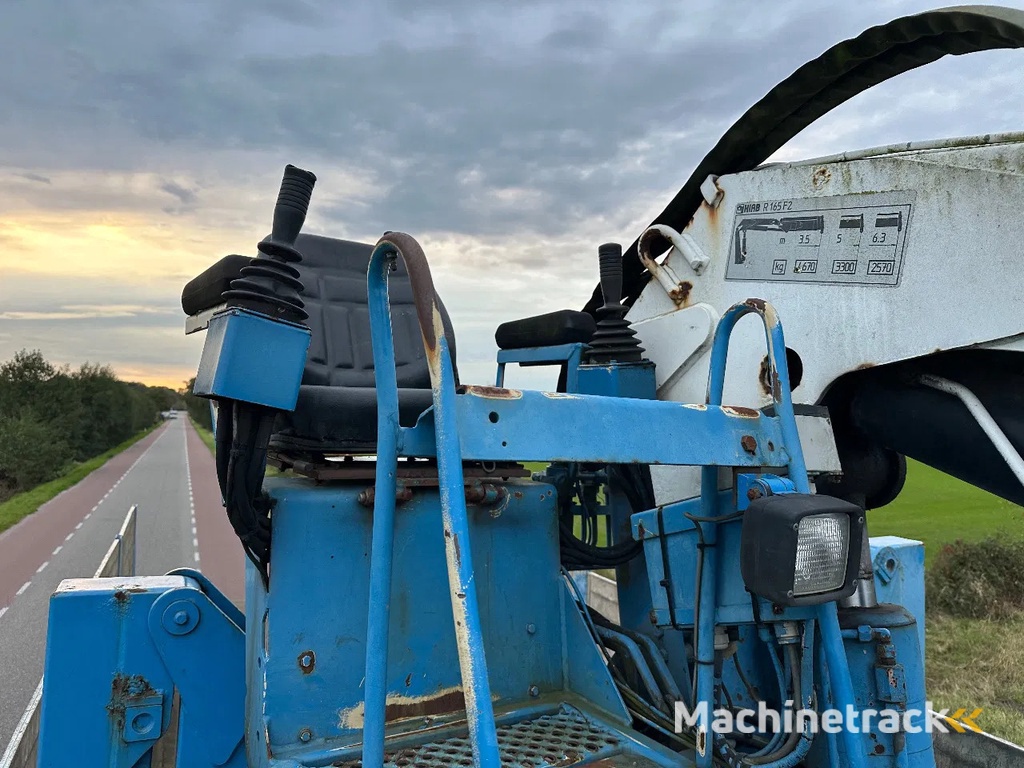 Vogelzang Stenentrailer Steenoplegger + Hiab kraan R 165-F2 met Steunpoten