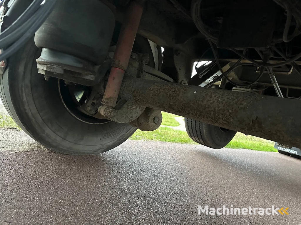 Vogelzang Stenentrailer Steenoplegger + Hiab kraan R 165-F2 met Steunpoten