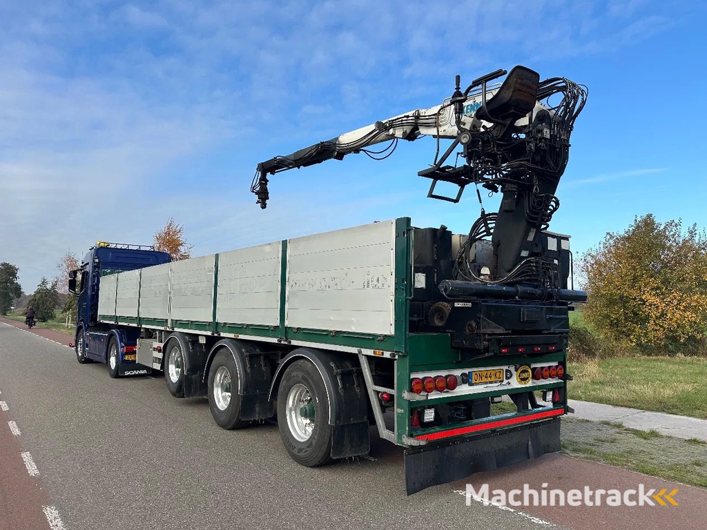 Jumbo Steenoplegger stenentrailer + Kennis kraan R 16,000 joystick bediening