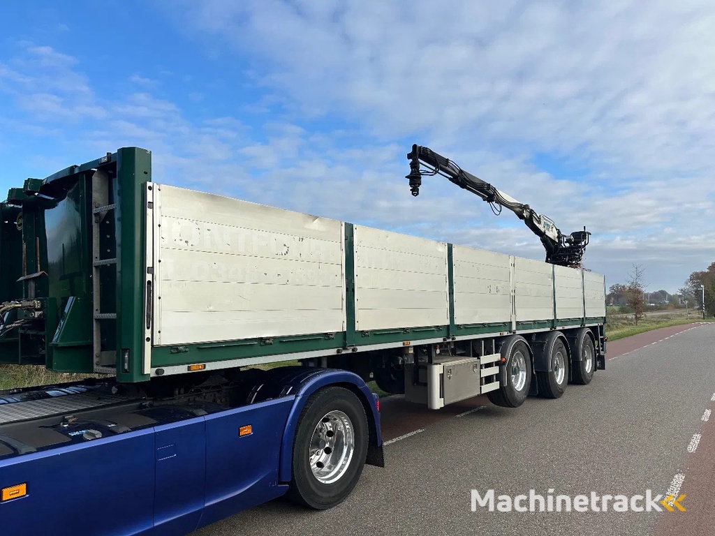 Jumbo Steenoplegger stenentrailer + Kennis kraan R 16,000 joystick bediening