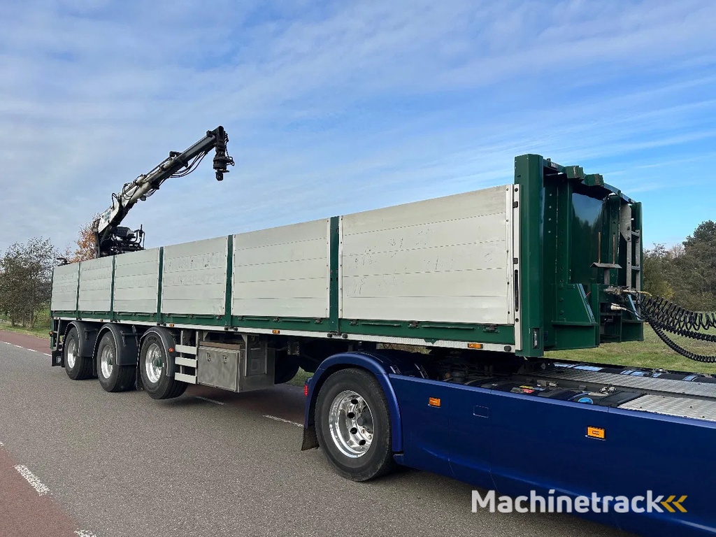 Jumbo Steenoplegger stenentrailer + Kennis kraan R 16,000 joystick bediening