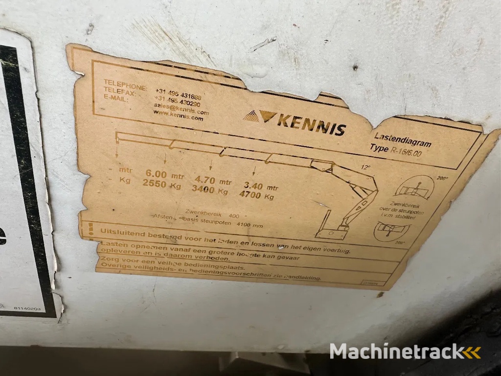 Jumbo Steenoplegger stenentrailer + Kennis kraan R 16,000 joystick bediening