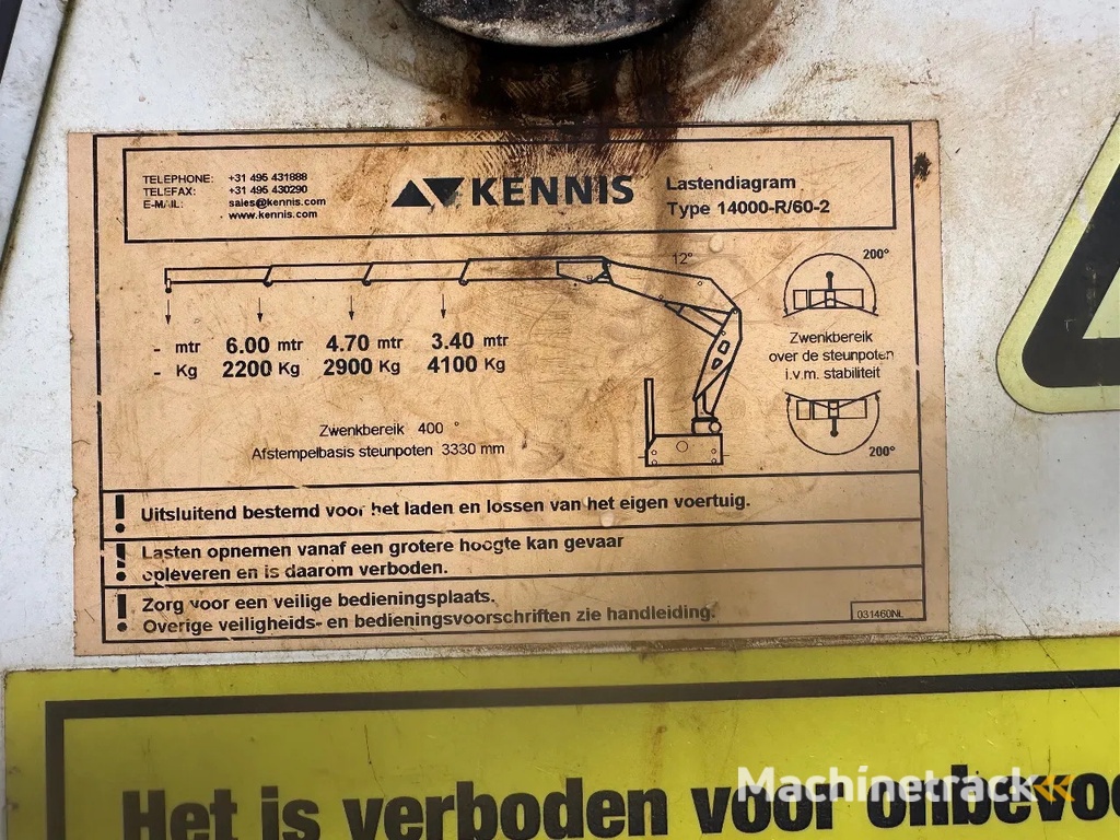 Pacton Steenoplegger stenentrailer + Kennis kraan R 14.000 apk 9-2026