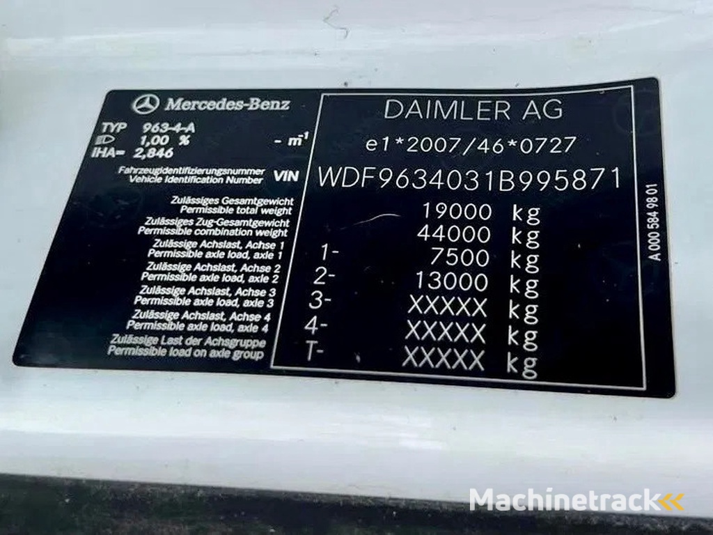 Mercedes-Benz Actros 1845 WDF9634031B995871,  PTO, HYDRAULIC