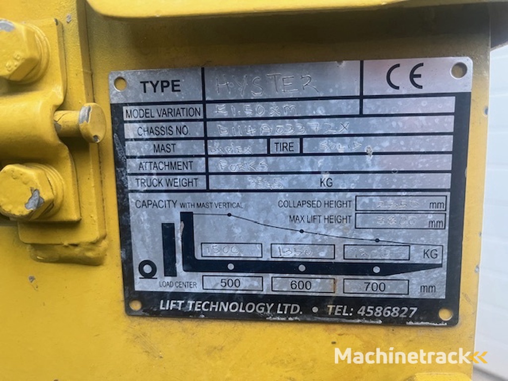 hyster 1.5 tonner electro