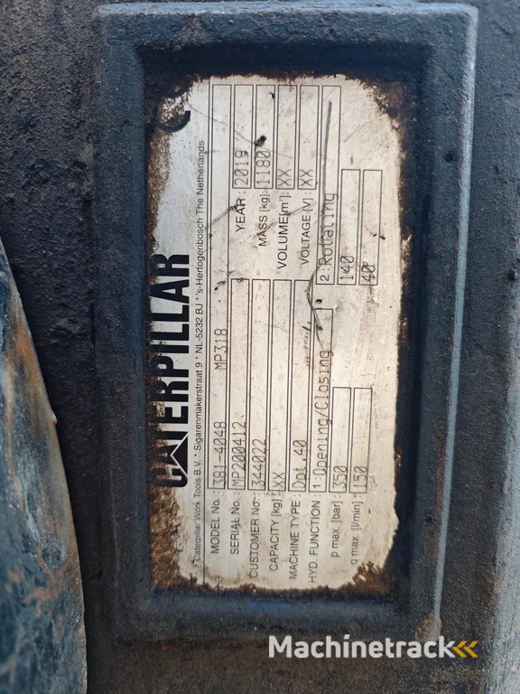 Caterpillar 381-4048 MP318 Oil Quick Demolition Shear