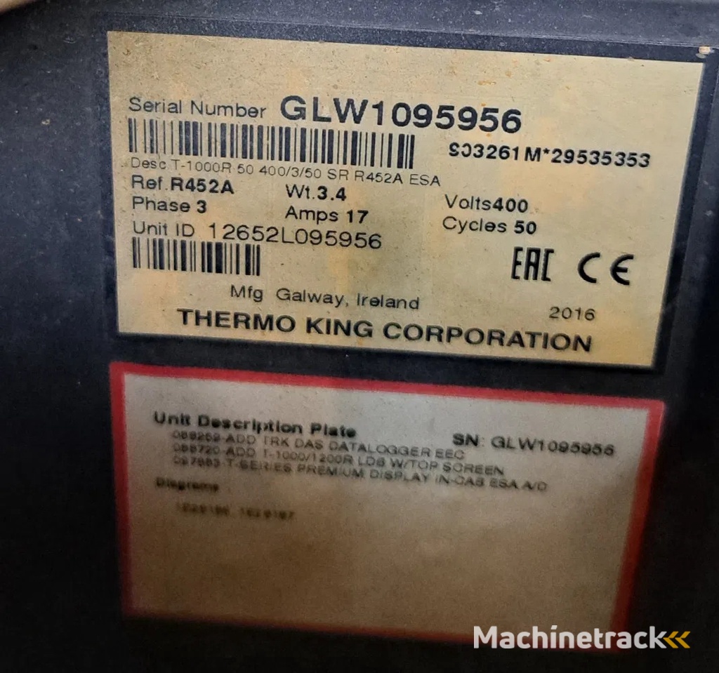 THERMO KING 2016 - T-1000R S/N : GLW1095956