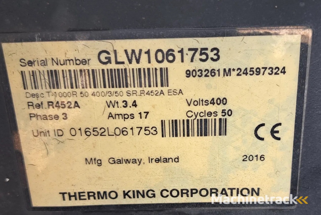 THERMO KING 2016 - T-1000R S/N : GLW1061753