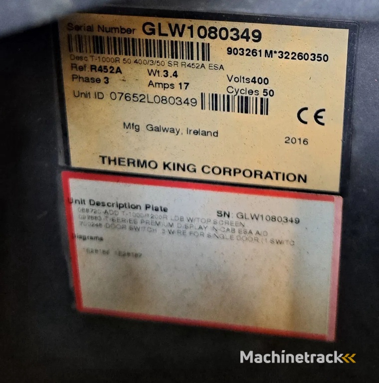 THERMO KING 2016 - T-1000R S/N : GLW1080349