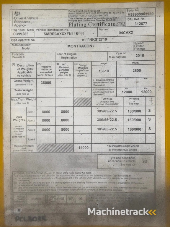 Montracon 2015 Vector 1550 - PCL3035