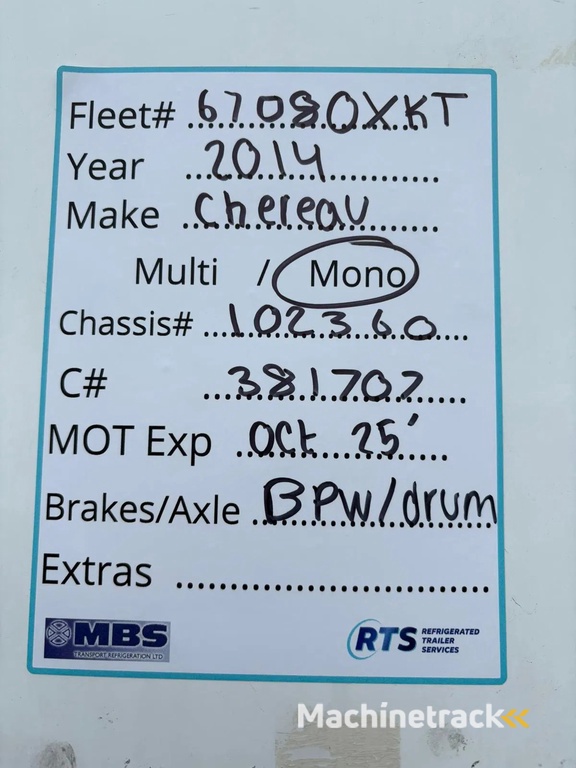 Chereau 2014 SLXi Spectrum - 67080XKT