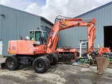Minituur van Fiat-Hitachi FH120W bandenkraan Wheel Excavator graafmachine