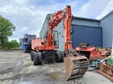 Minituur van Fiat-Hitachi FH120W bandenkraan Wheel Excavator graafmachine