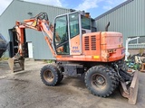 Minituur van Fiat-Hitachi FH120W bandenkraan Wheel Excavator graafmachine