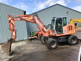 Minituur van Fiat-Hitachi FH120W bandenkraan Wheel Excavator graafmachine