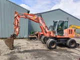 Minituur van Fiat-Hitachi FH120W bandenkraan Wheel Excavator graafmachine