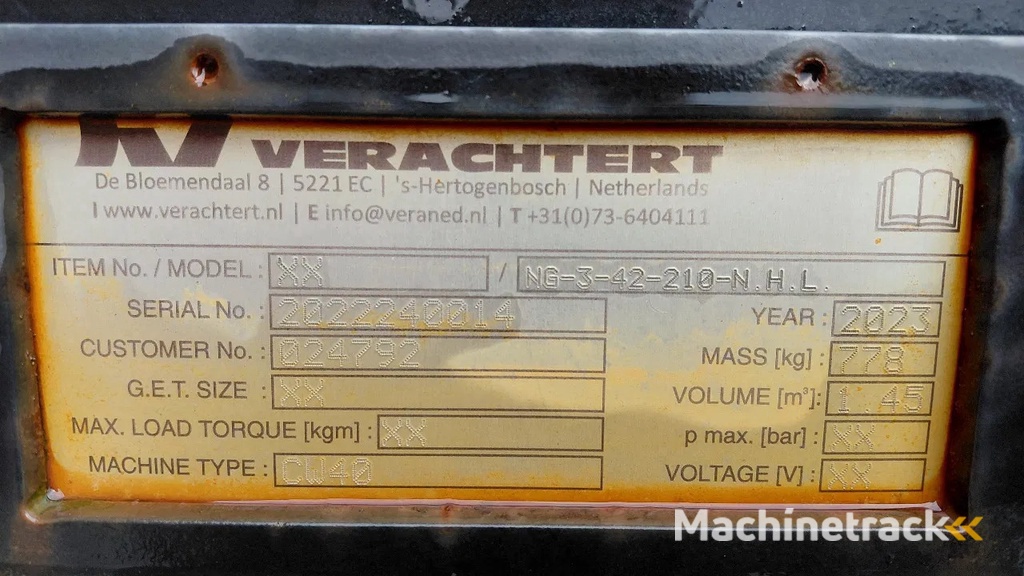 Verachtert CW30 / CW40 cleaning bucket / New / 1.45m3 / 2.10m wide