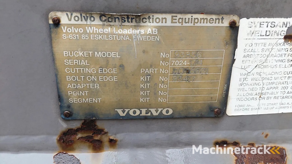 Volvo Loader bucket for L90 / 2.6m3 / Lundberg coupling