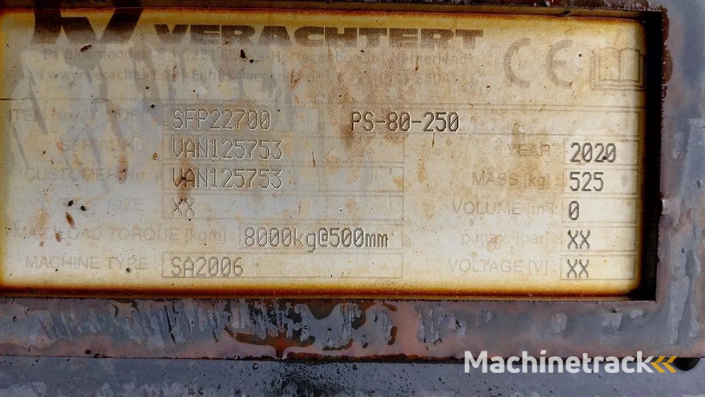 Verachtert Pallet forks 2.50m wide system 2000