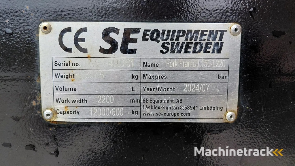 Volvo L150 fork frame pallet forks NEW