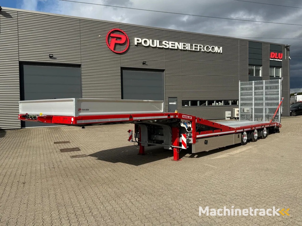 Hangler 3-axle Machinery trailer with hydraulik lift of platform