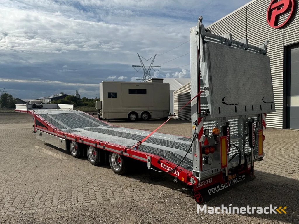 Hangler 3-axle Machinery trailer with hydraulik lift of platform