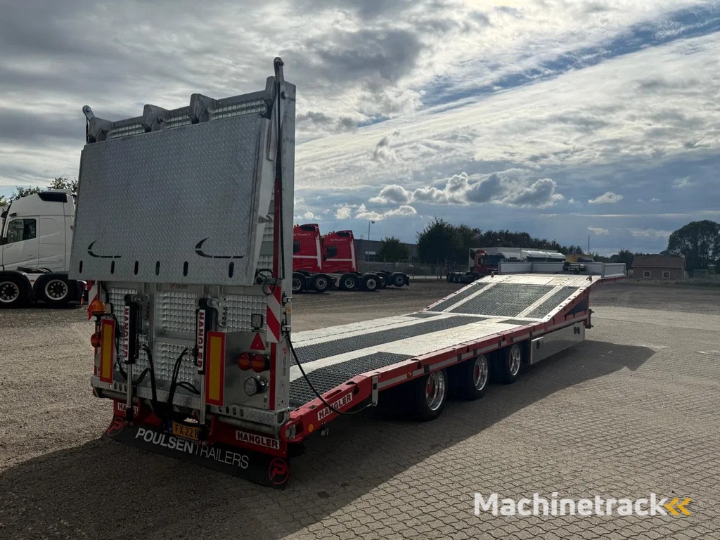 Hangler 3-axle Machinery trailer with hydraulik lift of platform