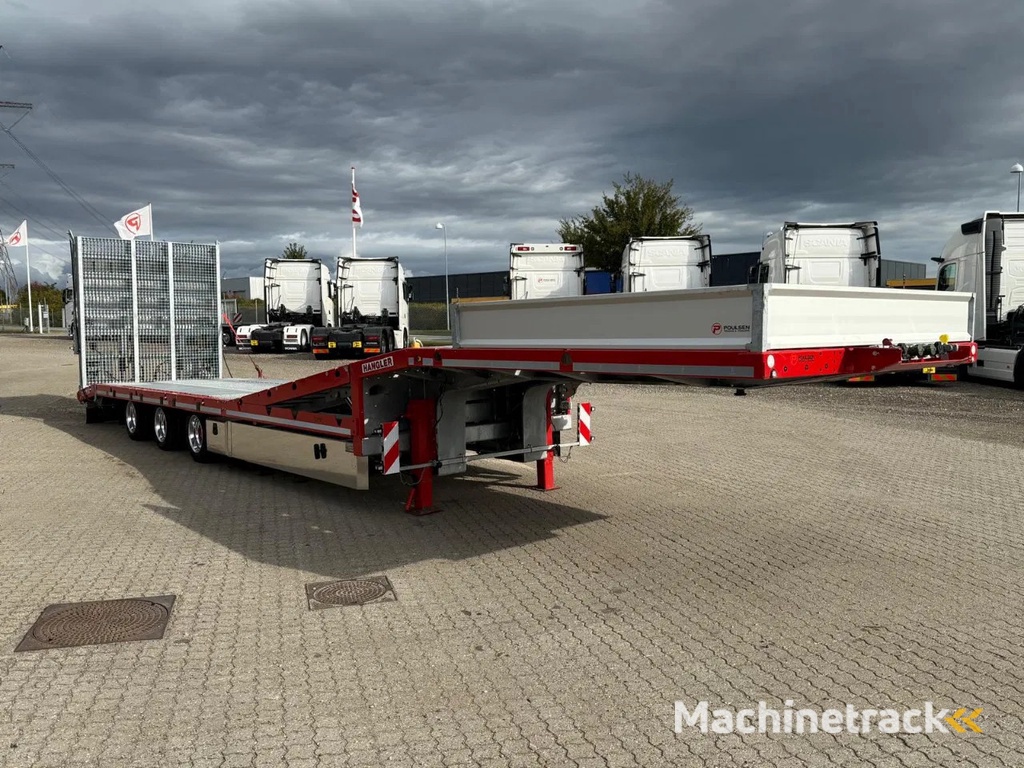 Hangler 3-axle Machinery trailer with hydraulik lift of platform