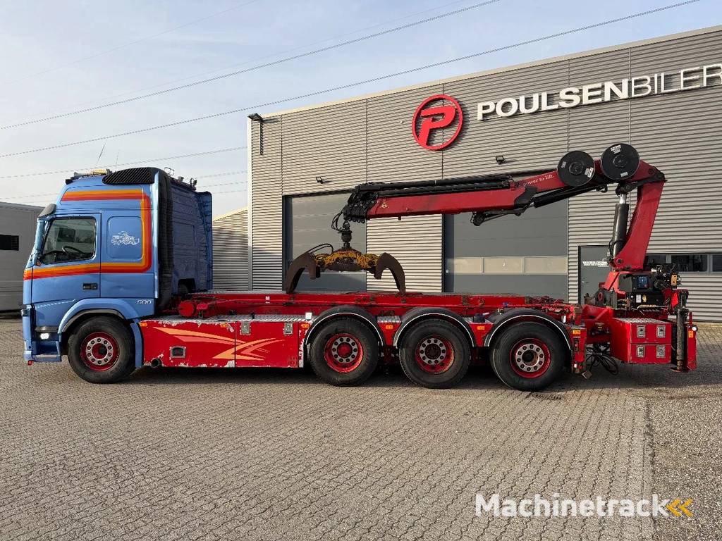 Volvo FM 500 FM 500 8x4*4 with crane + 3-way tipping cable system