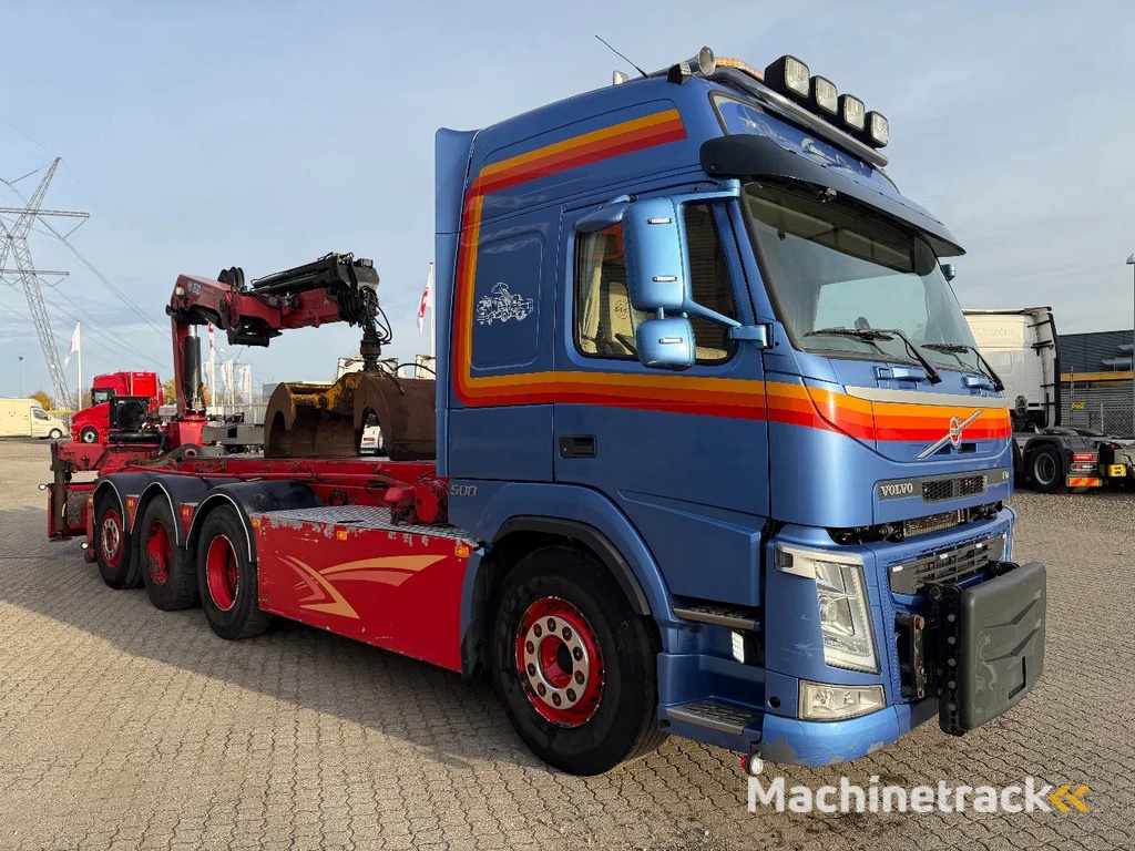 Volvo FM 500 FM 500 8x4*4 with crane + 3-way tipping cable system