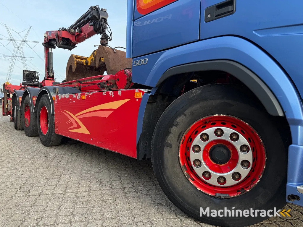 Volvo FM 500 FM 500 8x4*4 with crane + 3-way tipping cable system
