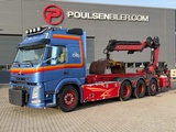 Minituur van Volvo FM 500 FM 500 8x4*4 with crane + 3-way tipping cable system
