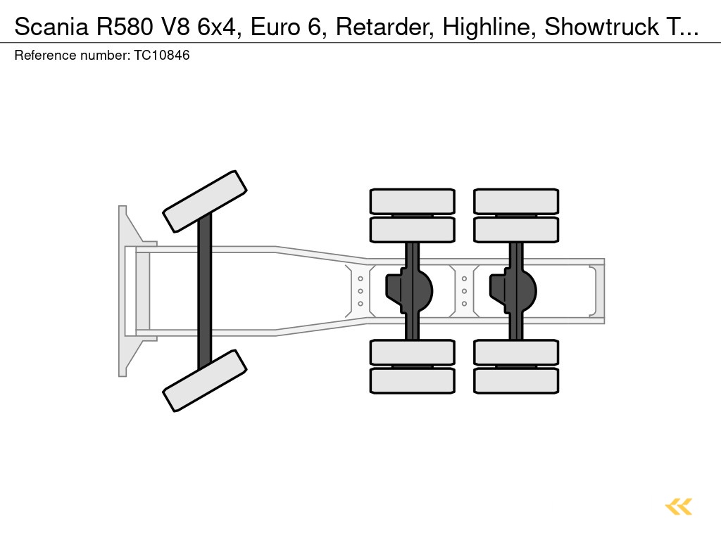 Scania R580 V8 6x4, Euro 6, Retarder, Highline, Showtruck TC10846