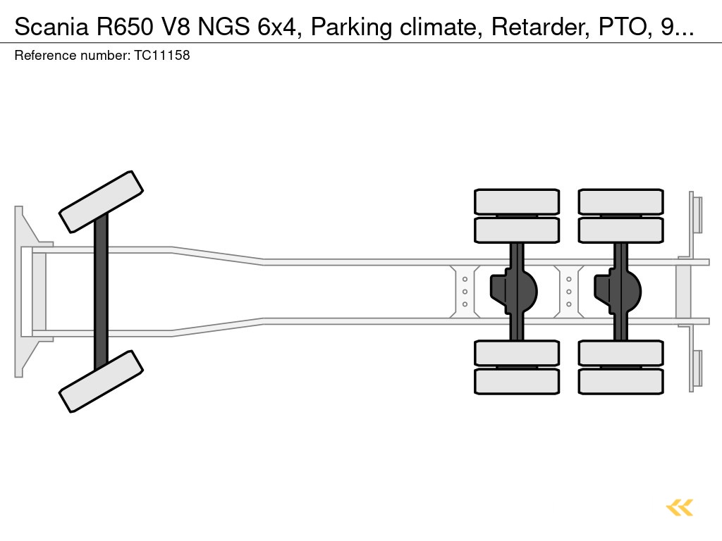 Scania R650 V8 NGS 6x4, Parking climate, Retarder, PTO, 9000 Front axle TC11158