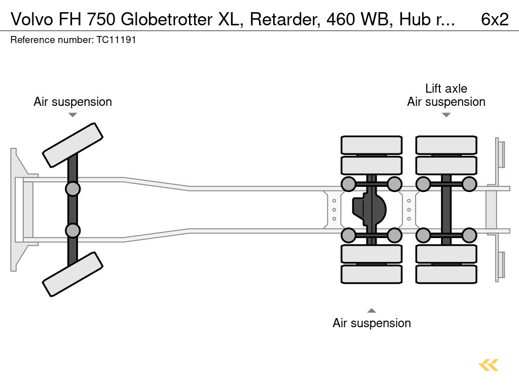 Volvo FH 750 Globetrotter XL, Retarder, 460 WB, Naafreductie, PTO TC11191