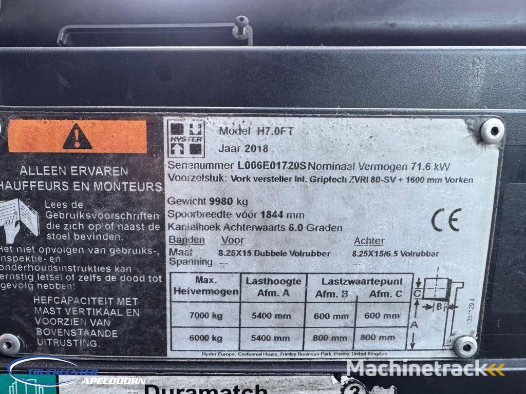 Hyster H7.0FT Sideshift, Vorkenversteller TC11251