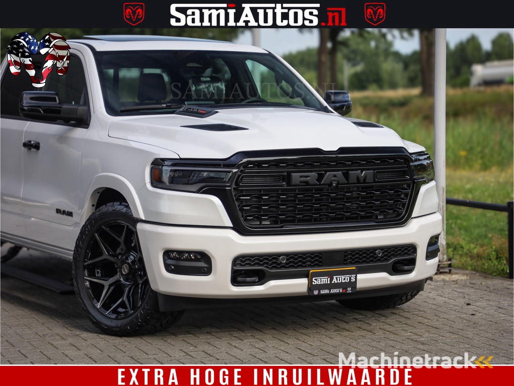 Dodge Ram 1500 1500 Limited Night High Output 540HP 706Nm | Massage + Full Option | De Meest Luxe en Volle Pick-Up in zijn Klasse | Comfortabele Dubbele Cabine met Royale 5 Zitplaatsen | BPM vrij | Nu Leverbaar uit Voorraad | Voorraad Nr 2298 - 7479