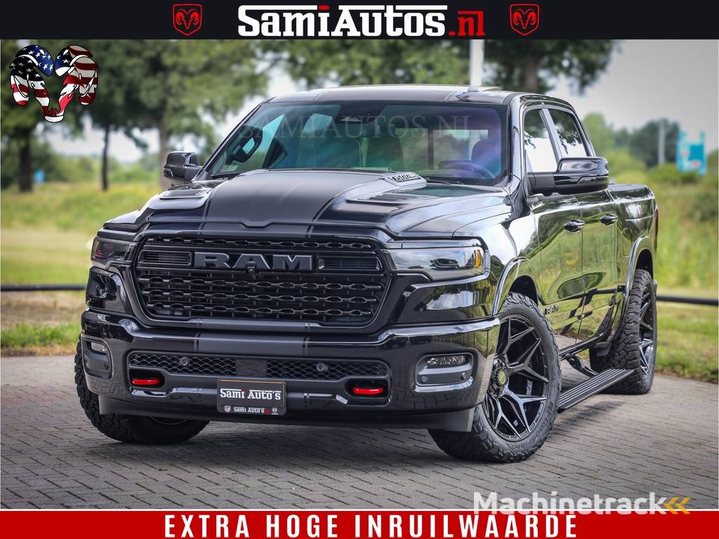 Dodge Ram 1500 Limited Night High Output 540HP 706Nm | Massage + Full Option | De Meest Luxe en Volle Pick-Up in zijn Klasse | Comfortabele Dubbele Cabine met Royale 5 Zitplaatsen | BPM vrij | Nu Leverbaar uit Voorraad | Voorraad Nr 2326 - 5169