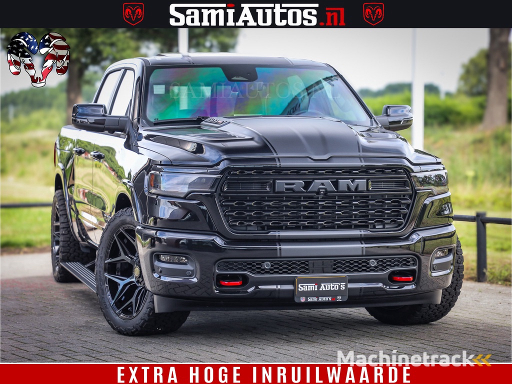 Dodge Ram 1500 Limited Night High Output 540HP 706Nm | Massage + Full Option | De Meest Luxe en Volle Pick-Up in zijn Klasse | Comfortabele Dubbele Cabine met Royale 5 Zitplaatsen | BPM vrij | Nu Leverbaar uit Voorraad | Voorraad Nr 2326 - 5169