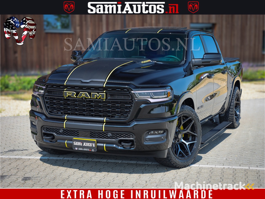 Dodge Ram 1500 Limited Night H.O 540HP 706Nm | Massage + Full Option | De Meest Luxe en Volle Pick-Up in zijn Klasse | Comfortabele Dubbele Cabine met Royale 5 Zitplaatsen | BPM vrij | Nu Leverbaar uit Voorraad | Voorraad Nr 2333 - 5129